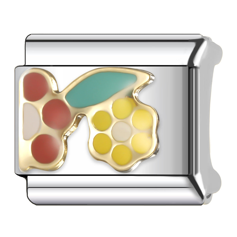 Wholesale Italian Charm Bracelet 9mm DIY Splicing Fruit and Vegetable Series Stainless Steel Composable Bracelet