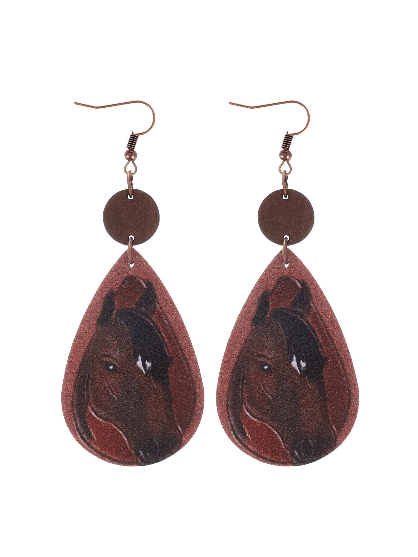 Wholesale  Irregular Graphic Cactus Pattern Leather Earrings