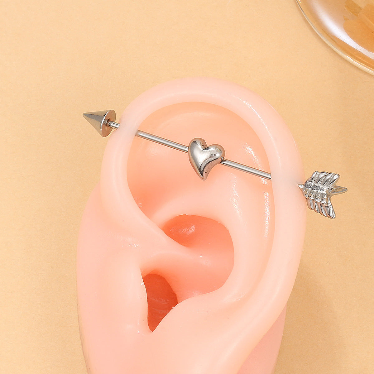 Wholesale Stainless Steel Love Piercing Slash Earrings Studs ACC-ES-QW006