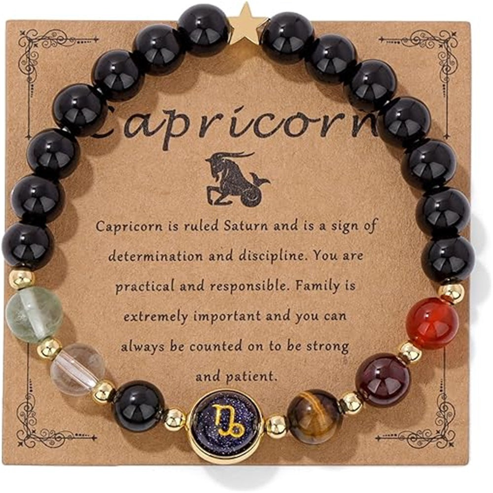 Wholesale Natural stone zodiac beaded bracelet