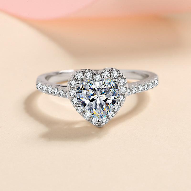 Wholesale  Diamond Drop Heart-Shaped Ring