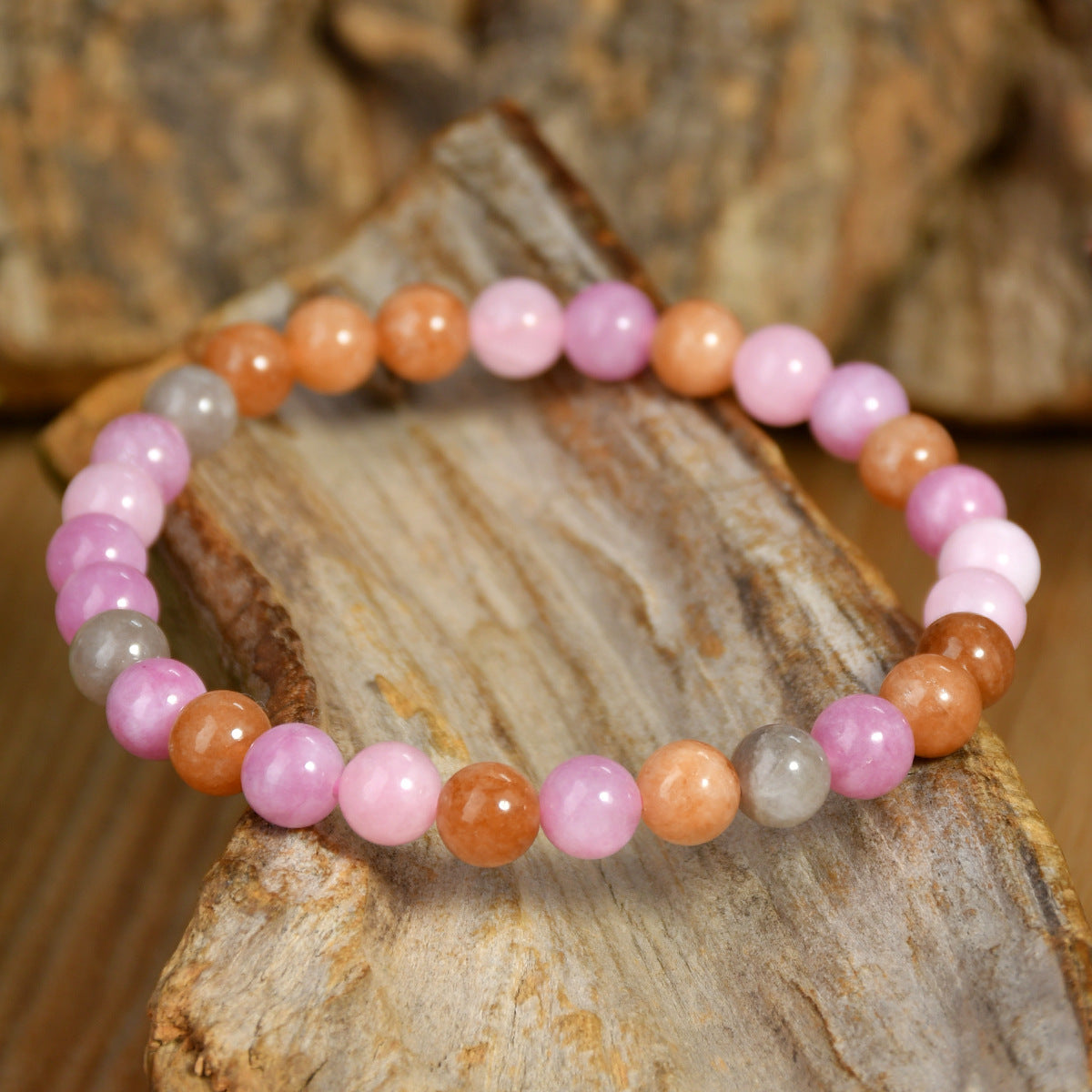 Wholesale European Style Colorful Natural Stone Bead Bracelet Handmade Fashion Jewelry Accessory Boutique Resale