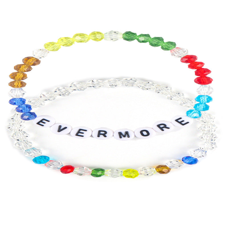 Wholesale  Colorful Cut Corner Beads  Elastic Rope Bracelet Set