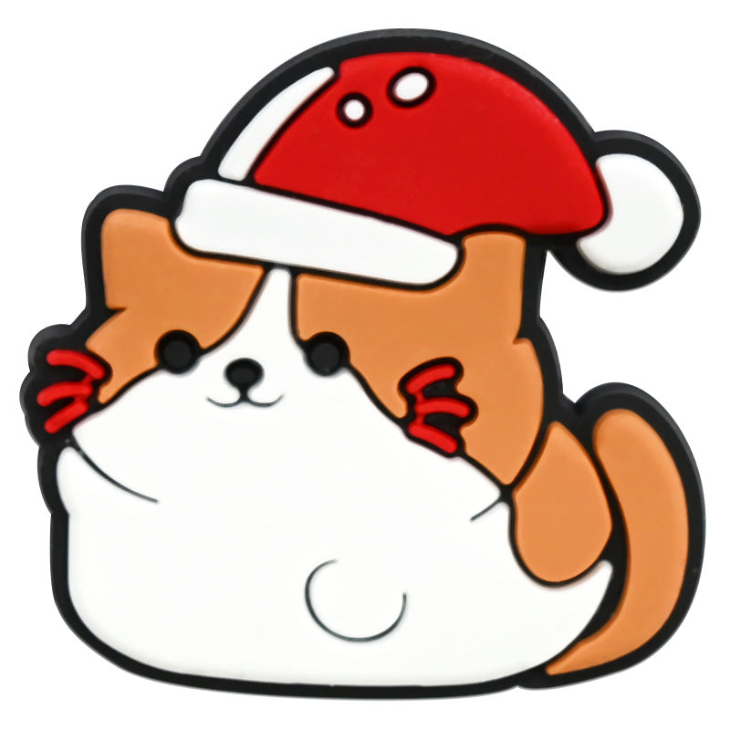 Wholesale Random 100pcs Cute Little Animal Christmas Series PVC Soft Rubber Shoe Buckle Decoration ACC-SC-RYY069