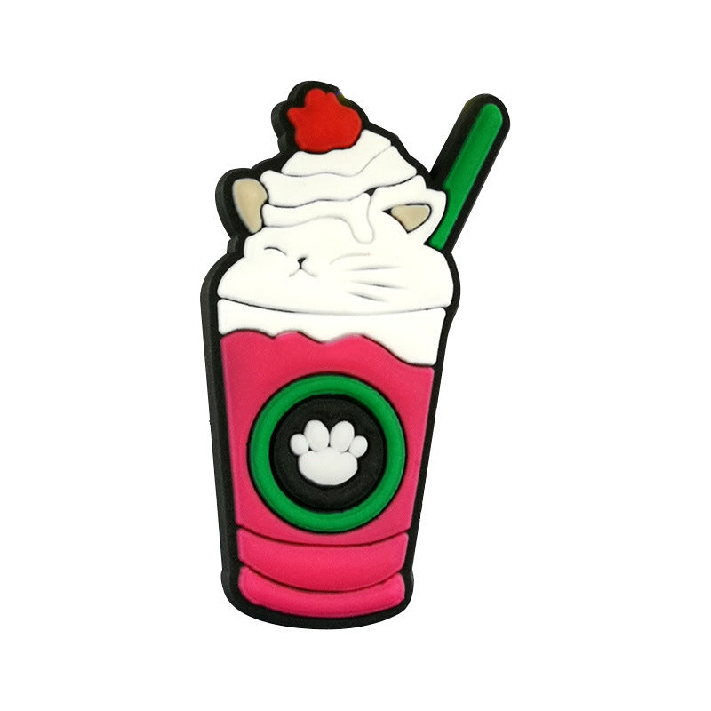 Wholesale PVC Shoe Flower Buckle Charms Cool Drink Design For Kids Sandals Cute Summer Casual Decorative Accent