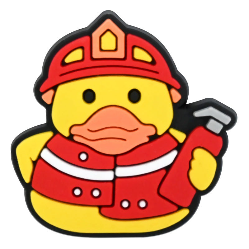 Wholesale Random 100pcs Cute Little Yellow Duck  PVC Soft Rubber Shoe Buckle Decoration