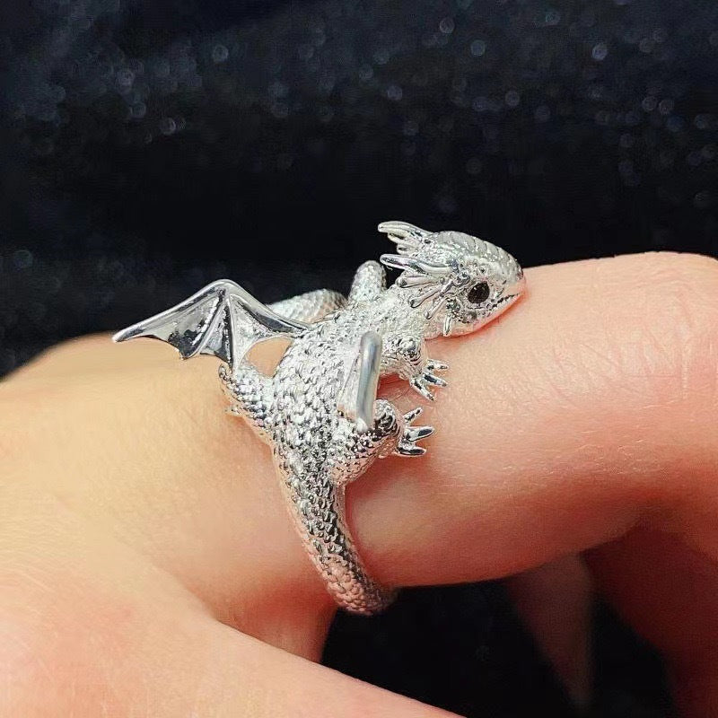 Wholesale Cross-Border Dragon Animal Shaped Ring Cute Ring Women' s Fashion Personality Sexy Niche Design Cool Style Index Finger Ring