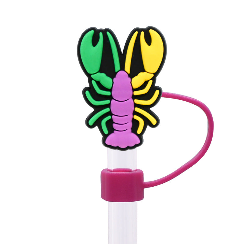 Wholesale Random 100pcs Carnival Series Straw Cover 10MM Straw Tube Cap