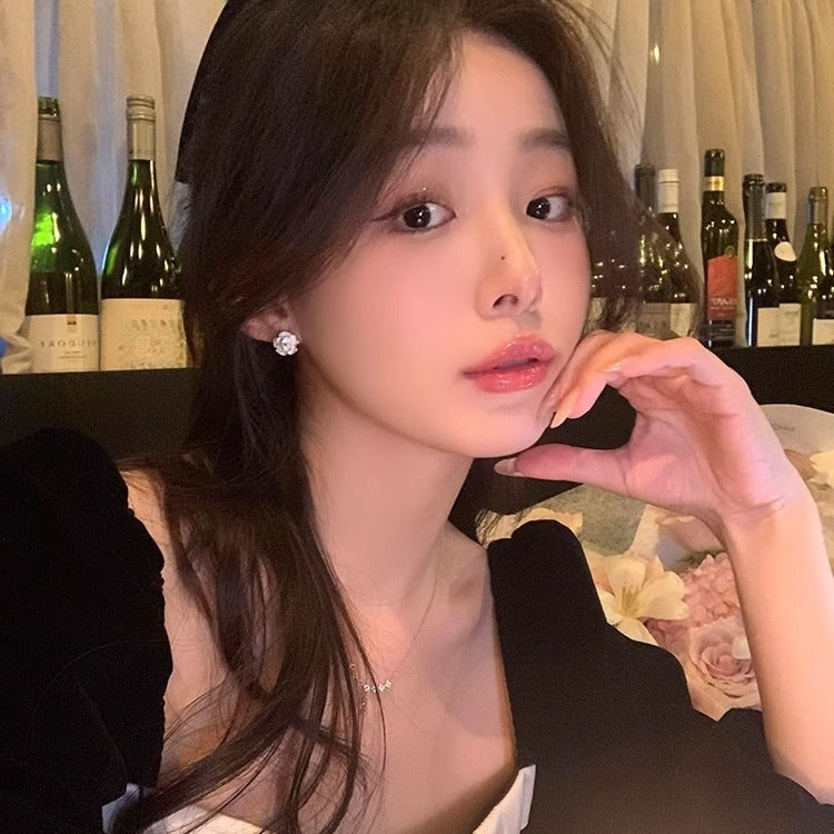 Wholesale Camellia Light Luxury Earrings