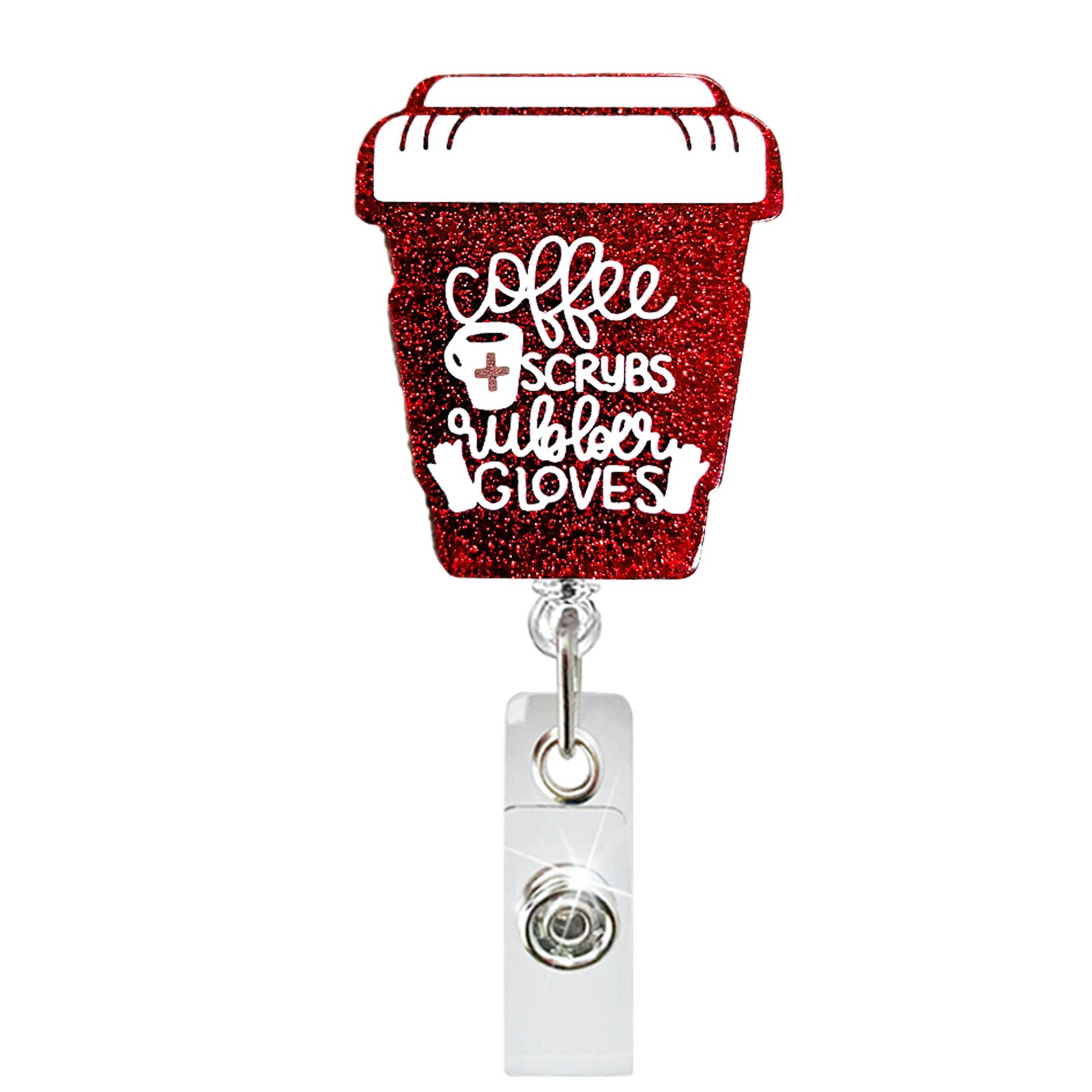 Wholesale Rainbow Coffee Cup Infusion Bag Acrylic Badge Scroll Retractable Keychain Badge Reels ACC-KC-ChiHai012