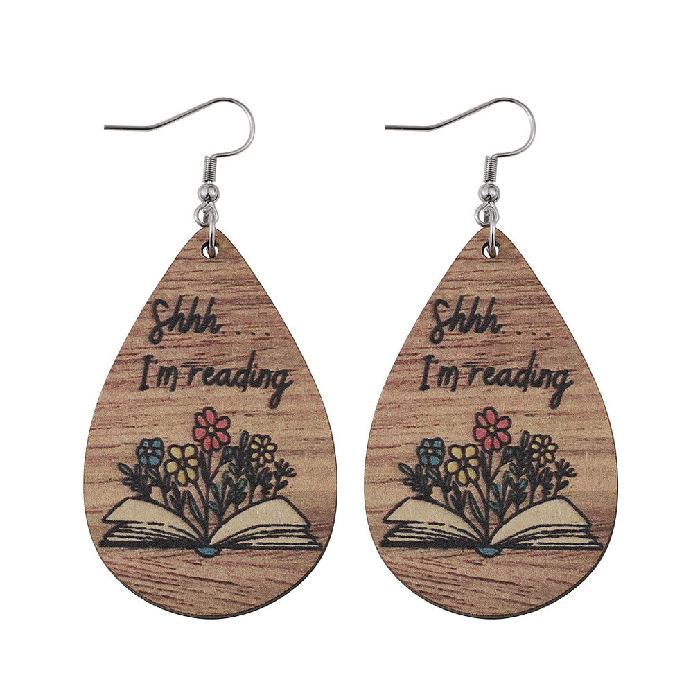 Wholesale Graduation Season Water Drop Hanging Wood Earrings ACC-ES-ChuLian080