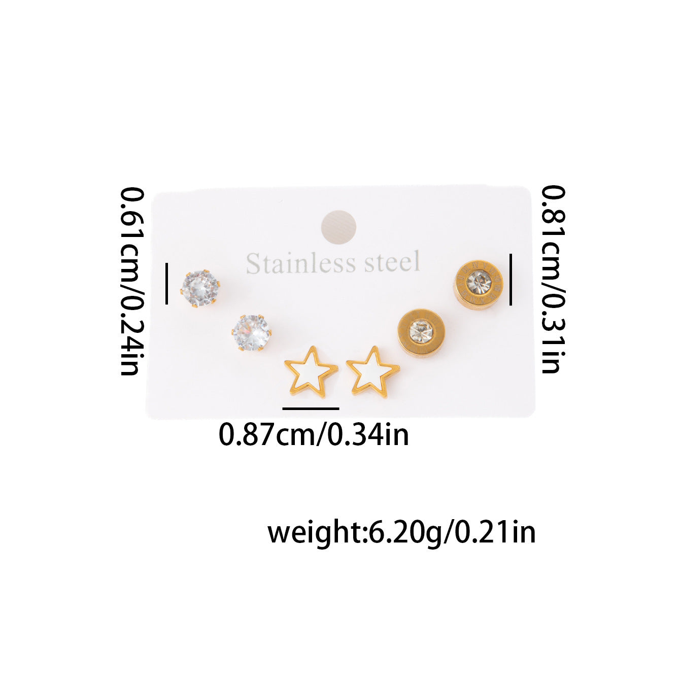 Wholesale Stylish Titanium Steel Love Earrings Set Fashion Jewelry for Party Wear