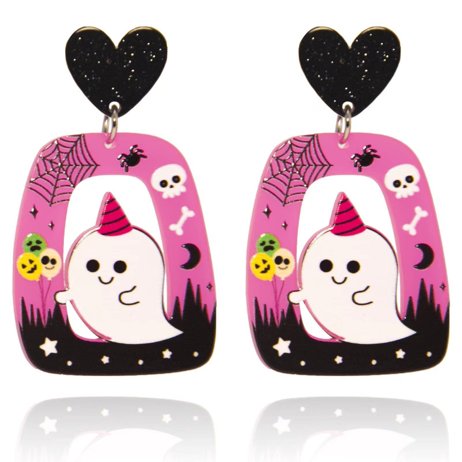 Wholesale  Halloween Funny Pumpkin Ghost Spider Cat Skull Exaggerated Earrings