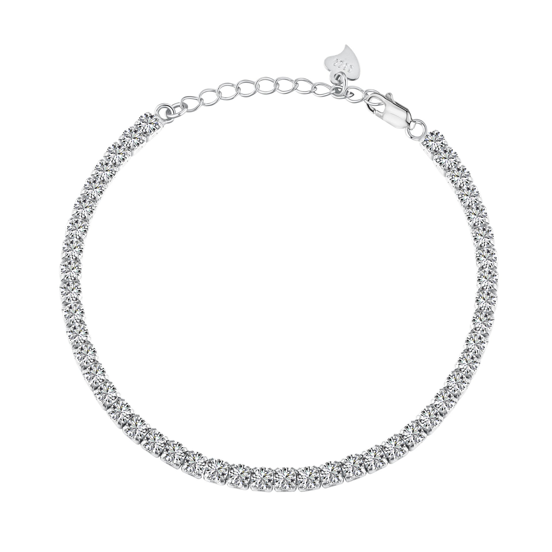 Wholesale Zircon Tennis Bracelet 925 Silver Hidden Clasp Women S Everyday Jewelry Accessory