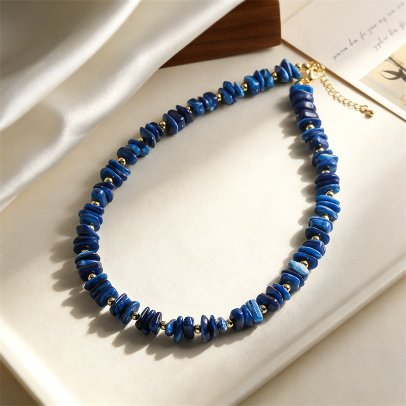 Wholesale Chic Handwoven Acrylic Bead Collarbone Necklace For Women Fashion Accessory Boutique Gift