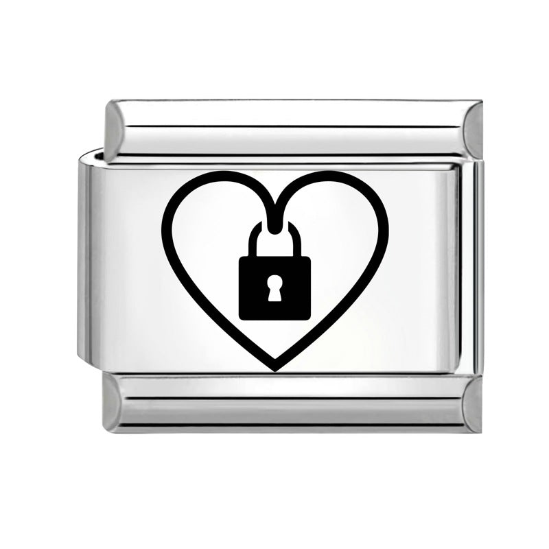 Wholesale 9mm Italian Charm Starter Bracelets DIY Black and white Creative Stainless Steel Composable Bracelet