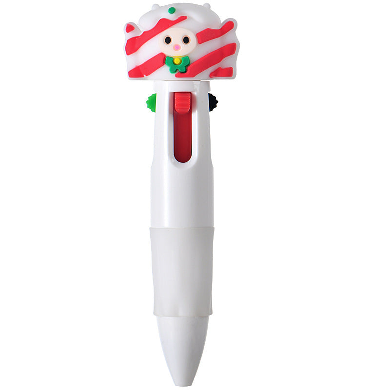 Wholesale Cute cartoon Christmas four-color ballpoint pen