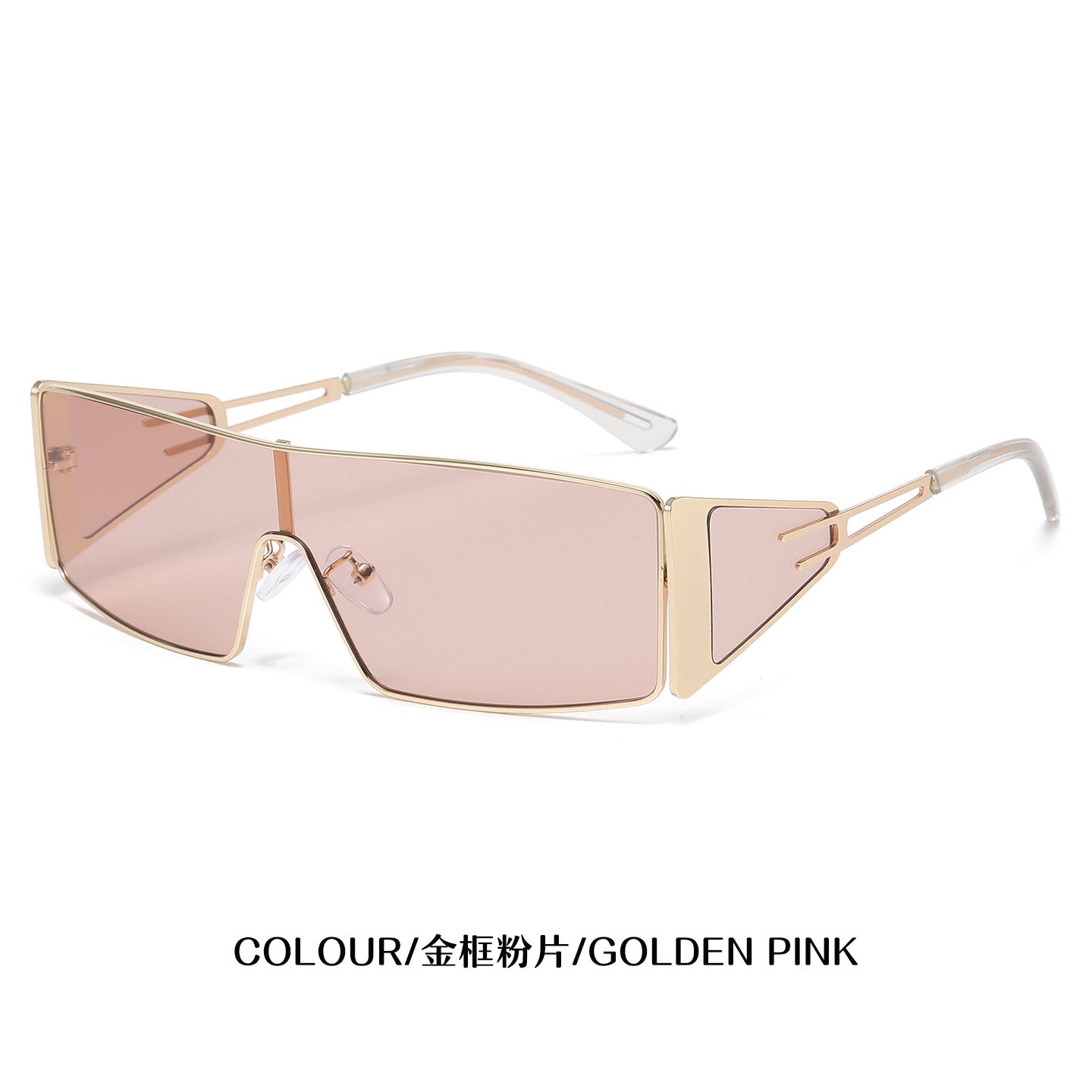 Wholesale Square One-Piece Sunglasses UV400 Black Frame Gray Lens Chic Street Style Women Fashion Accessory