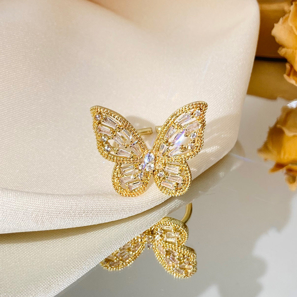 Wholesale Heart Shaped Rhinestone Adjustable Open Ring Chic Women S Fashion Jewelry Accessory For Party Gift