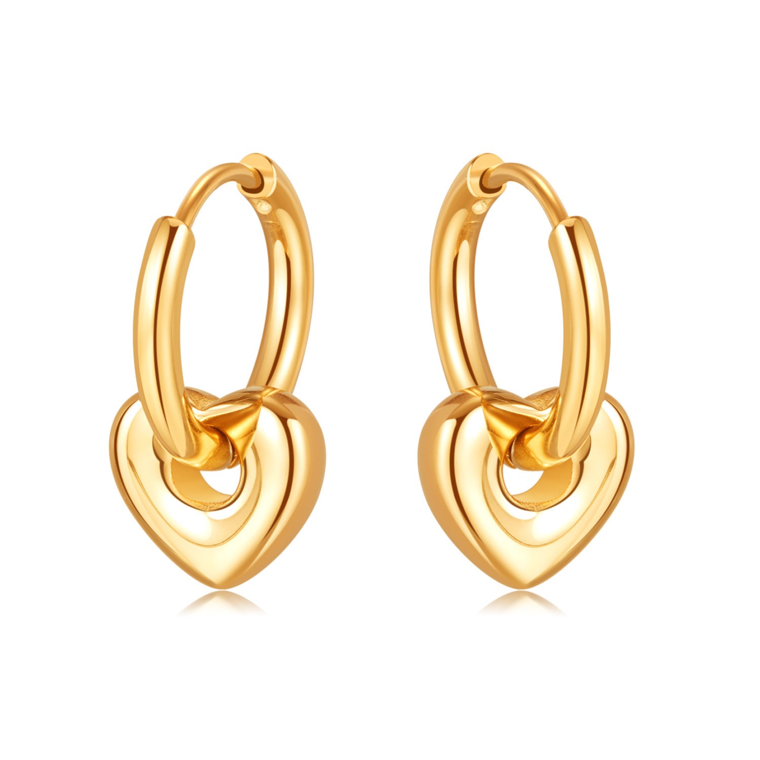 Wholesale Stainless Steel Ear Buckle Simple Love Five-pointed Star  Earrings