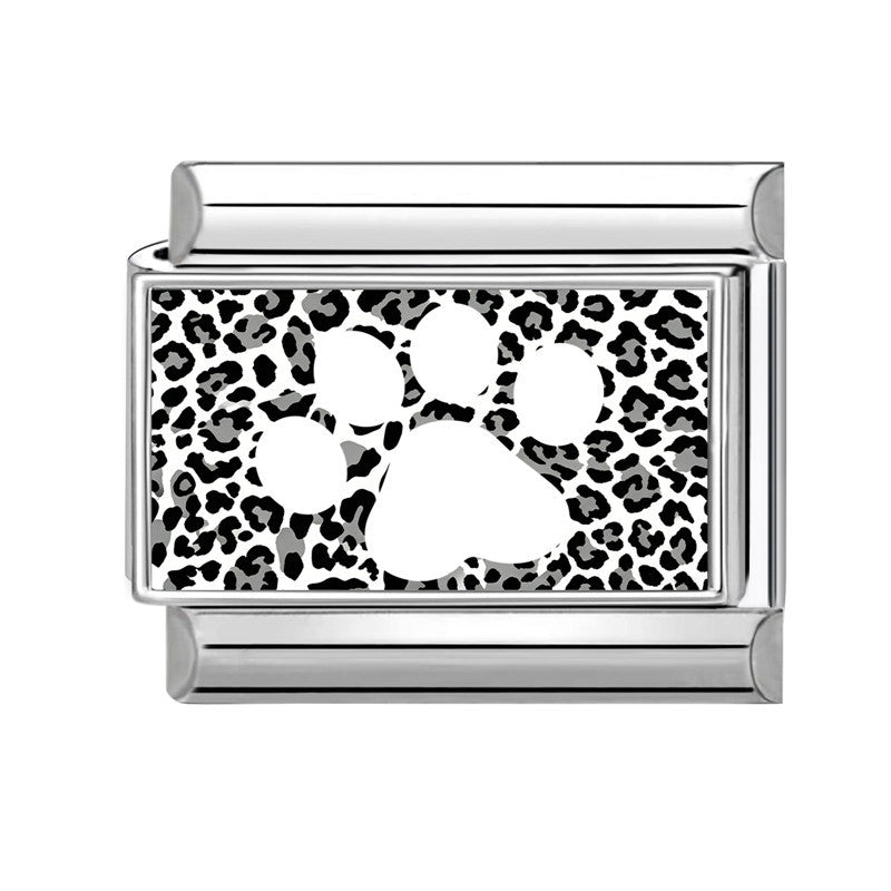 Wholesale Fashion Accessory Stainless Steel Cat Paw Leopard Print DIY Bracelet Module Charm For Jewelry Making And Boutique Resale