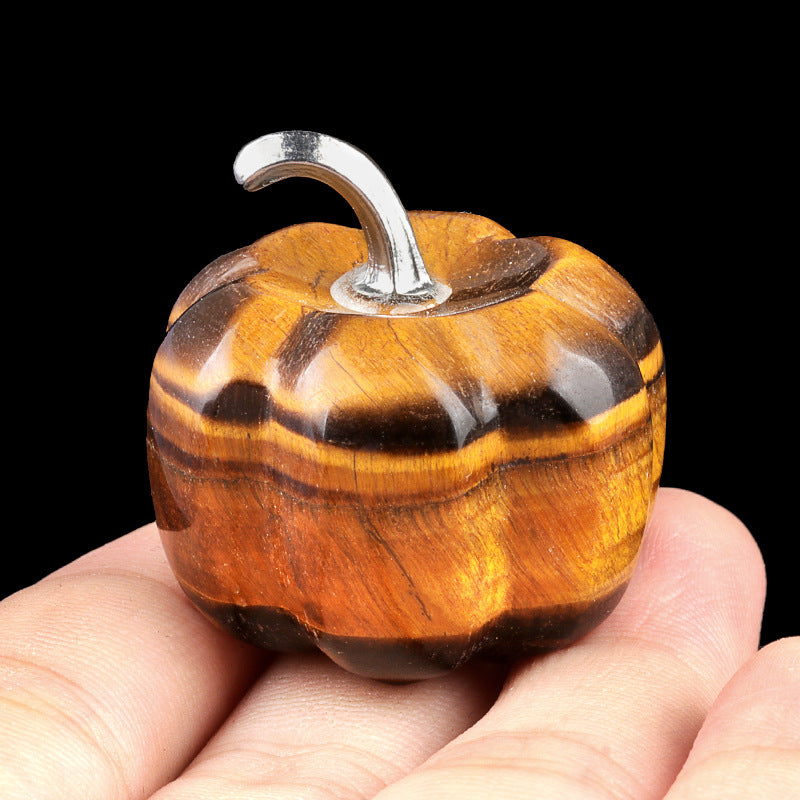 Wholesale 30mm Pumpkin Natural Crystal Stone Halloween Pendant ACC-PT-KeSuo005