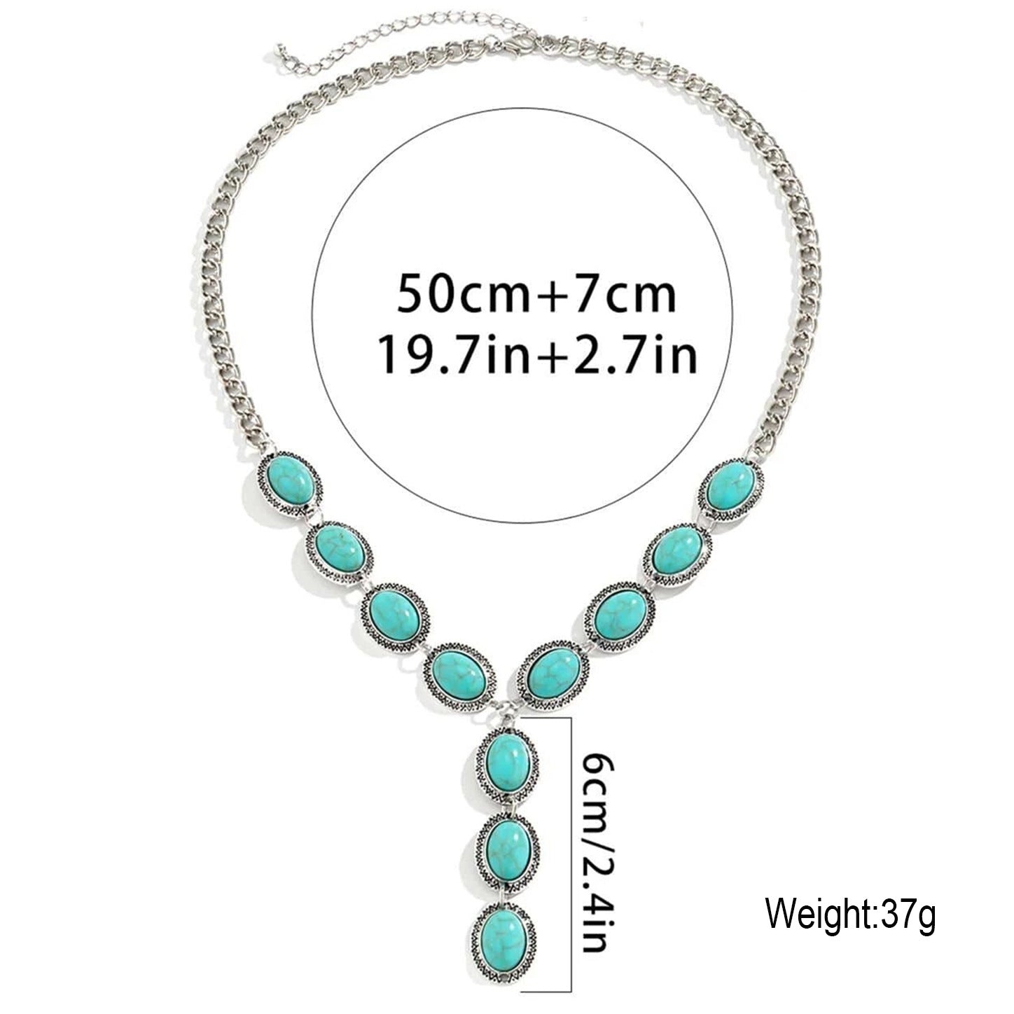 Wholesale Western style retro ethnic style turquoise necklace