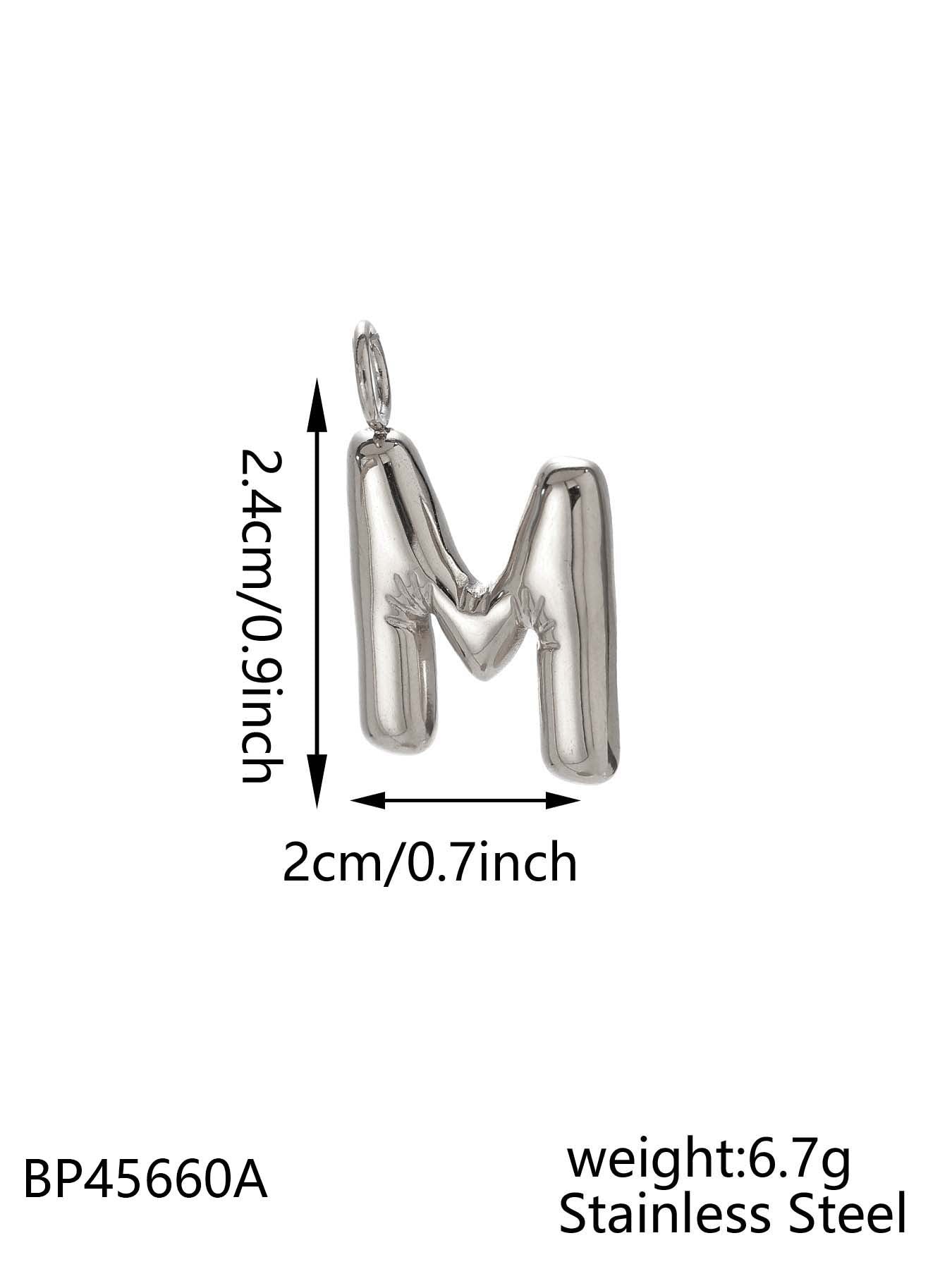 Wholesale Stainless steel bubble 26 letter pendant