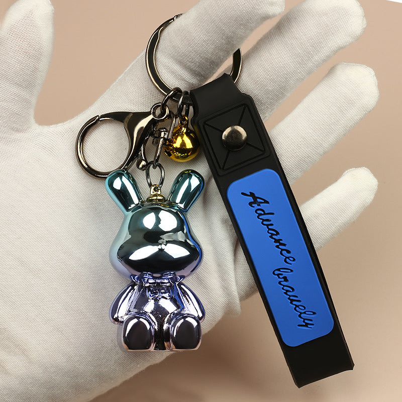 Wholesale Cartoon Gradient Colorful Sitting Bunny Keychains ACC-KC-HongAo008