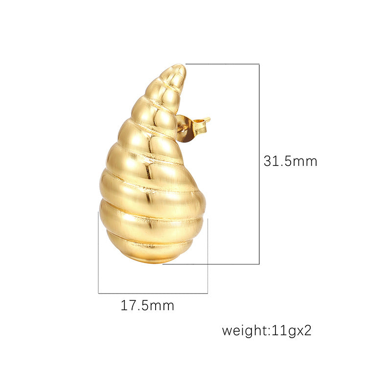 Wholesale  Stainless Steel water drop earrings hollow earrings