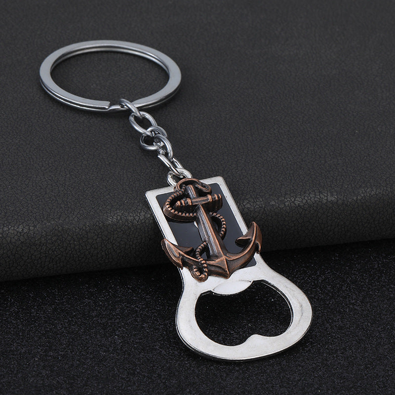 Wholesale Anchor bottle opener enamel creative keychain
