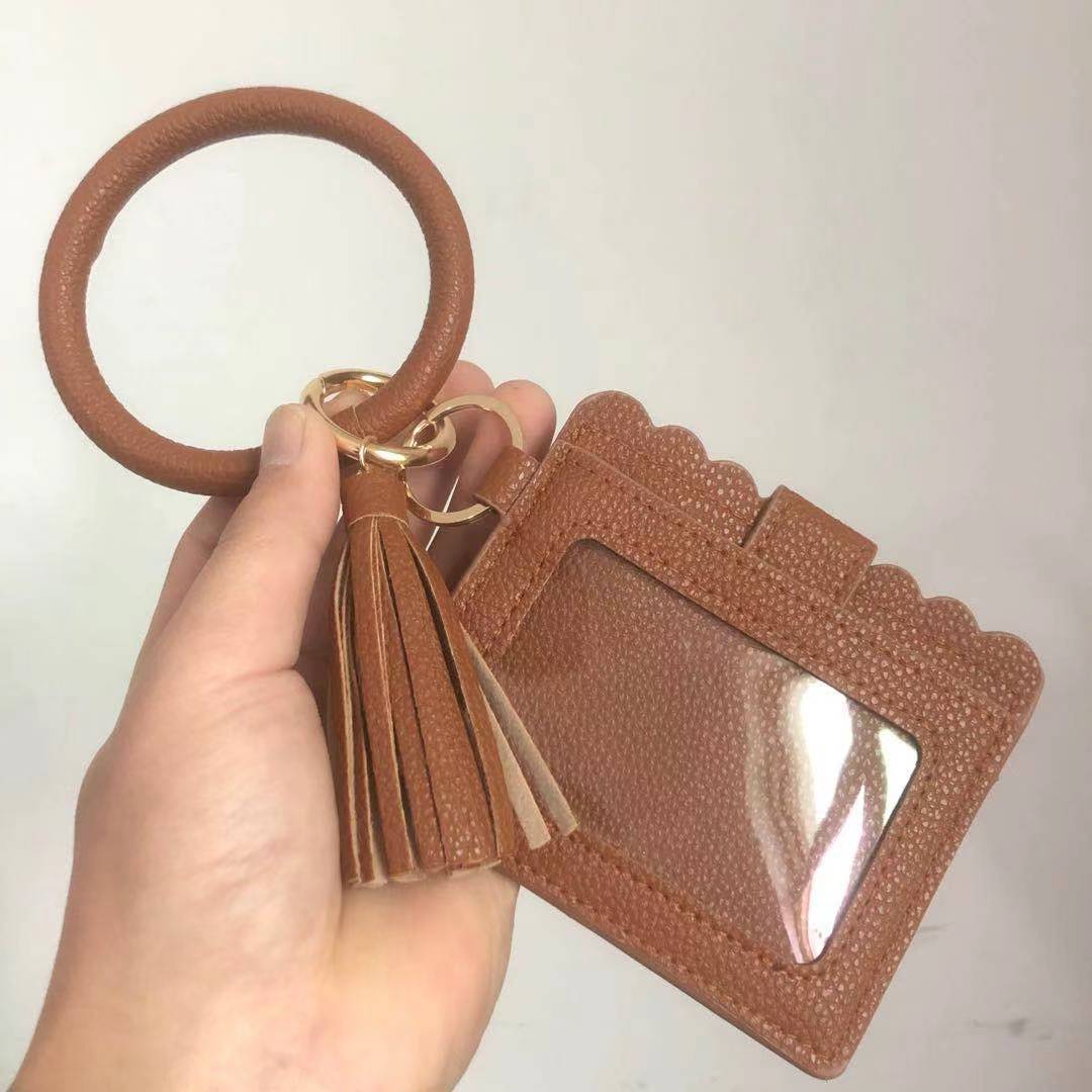 Wholesale Leopard Print PU Leather Tassel Keychain Wallet - Chic Fashion Accessory for Gift