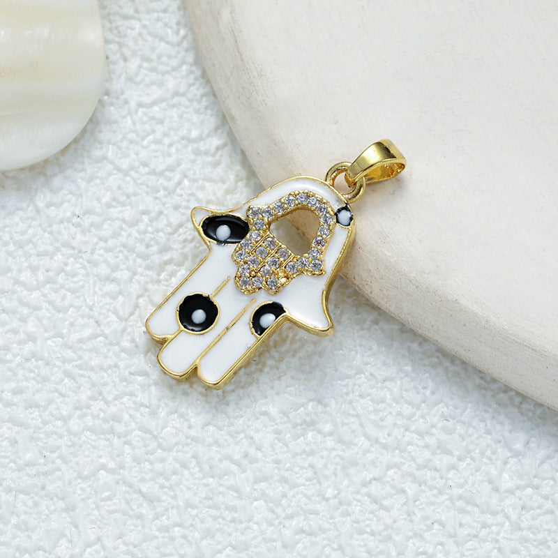 Wholesale Gold Plated Copper Eye Pendant Necklace with Zircon - Trendy Jewelry Accessory for Women