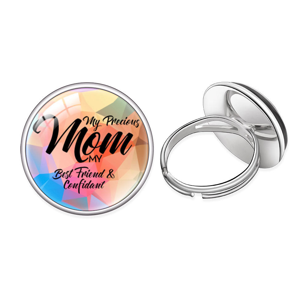 Wholesale mother's love MOM heart-shaped ring