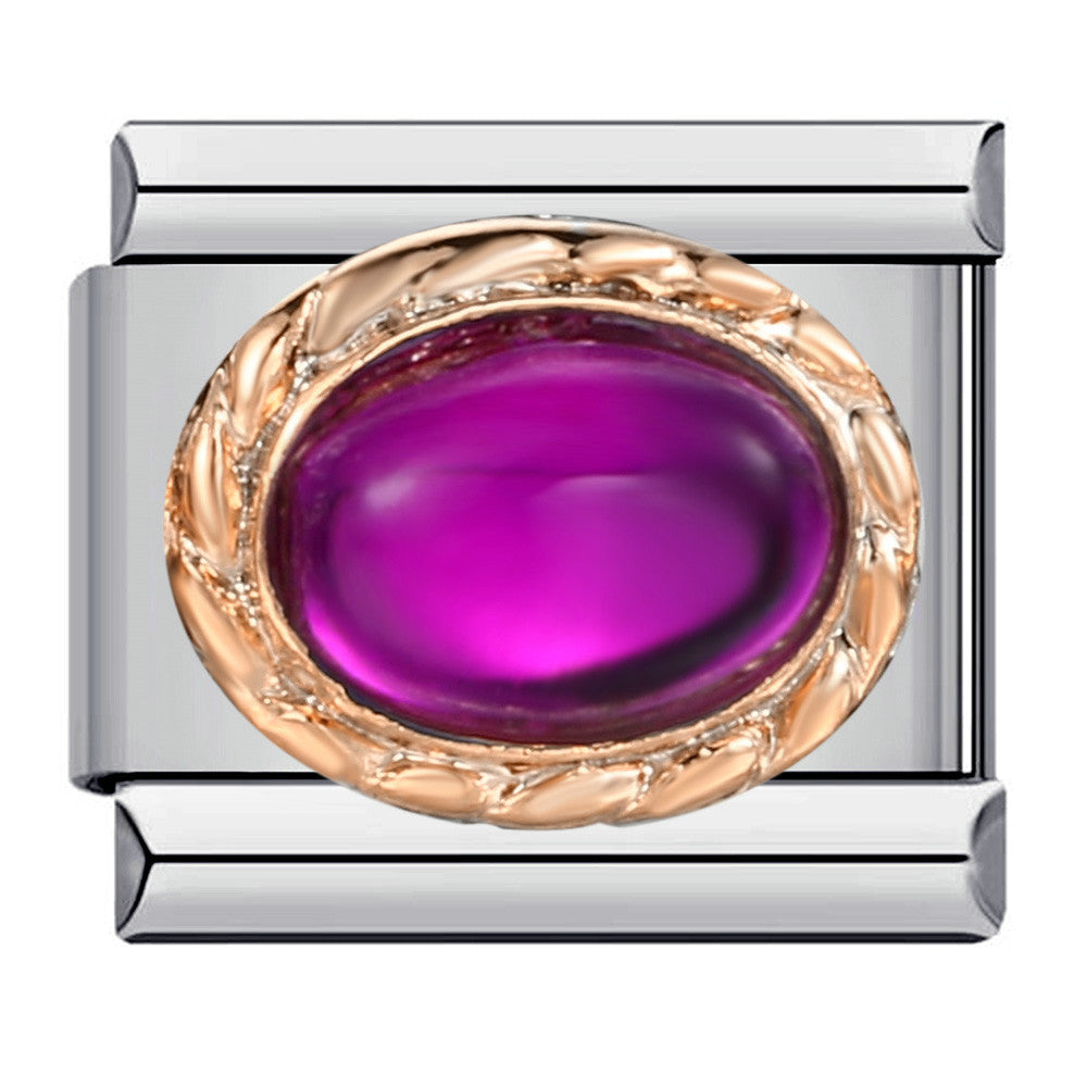 Wholesale Italian Charm Bracelet 9mm DIY Splicing Removable Purple Element Stainless Steel Composable Bracelet