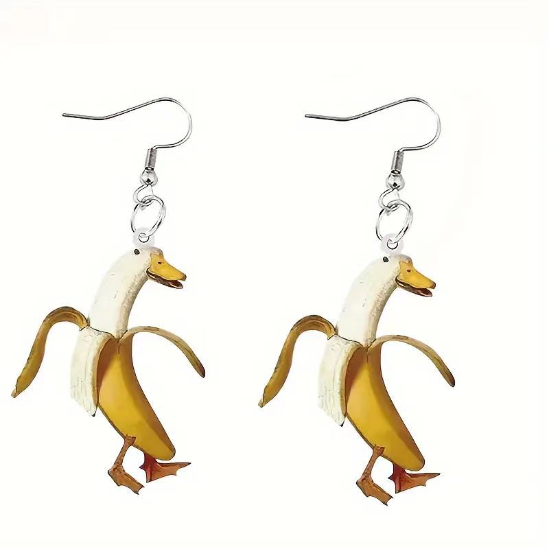 Wholesale Funny Creative Garlic Duck Earrings