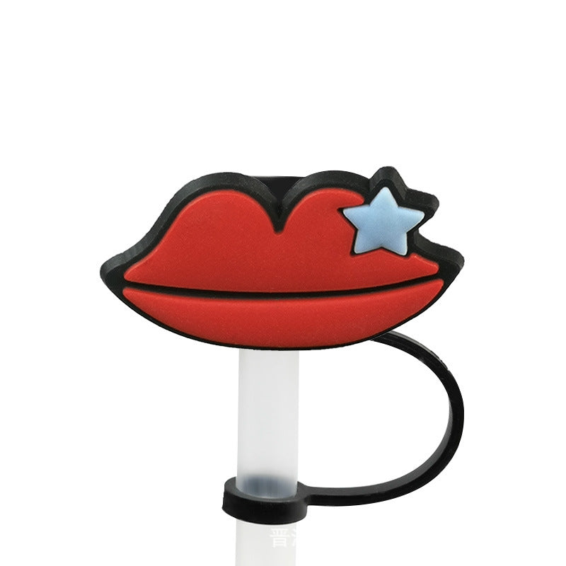 Wholesale 10PCS 7-8mm BOO Creative Silicone Straw Tube Cap Straw Decoration