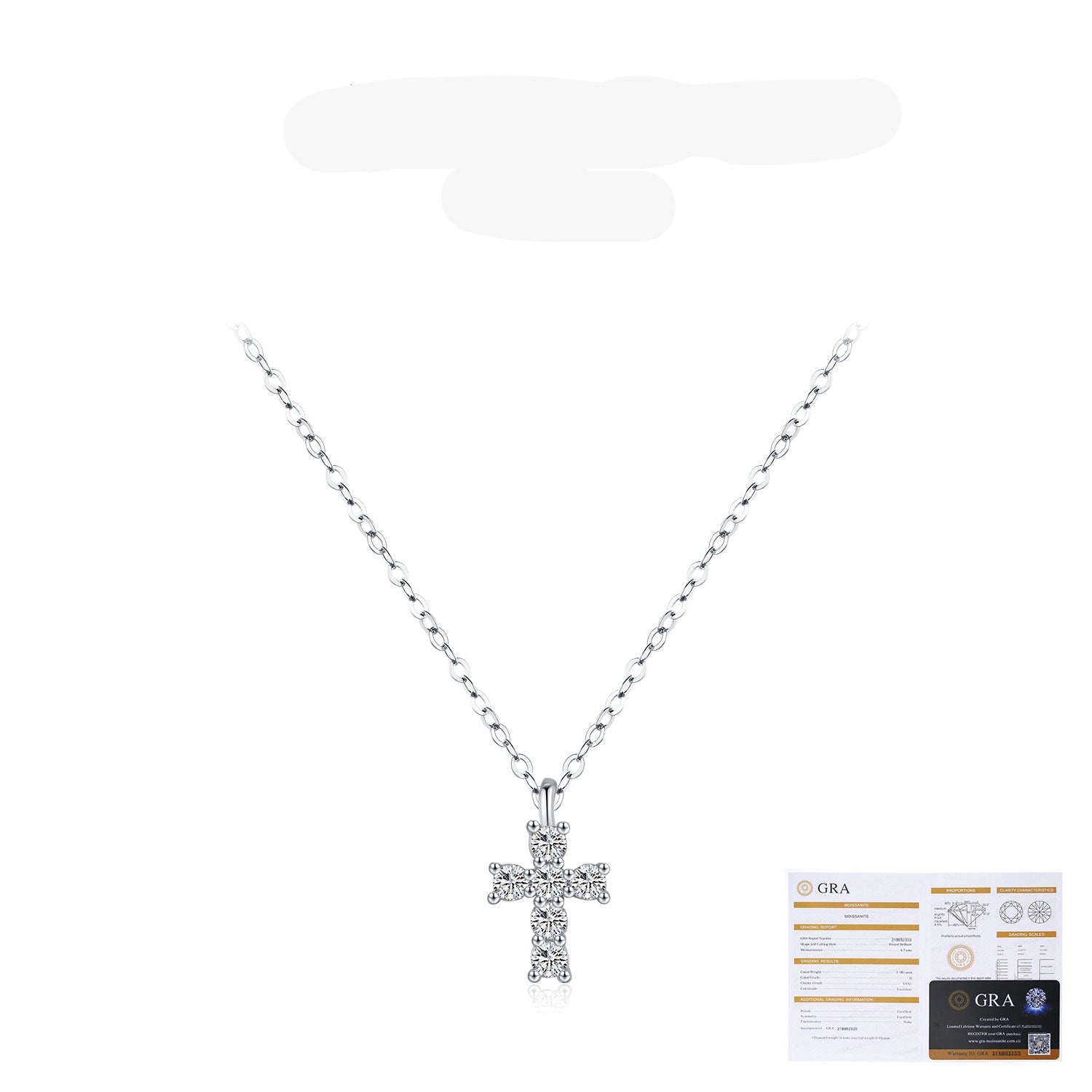 Wholesale diamond s925 silver cross full diamond necklace