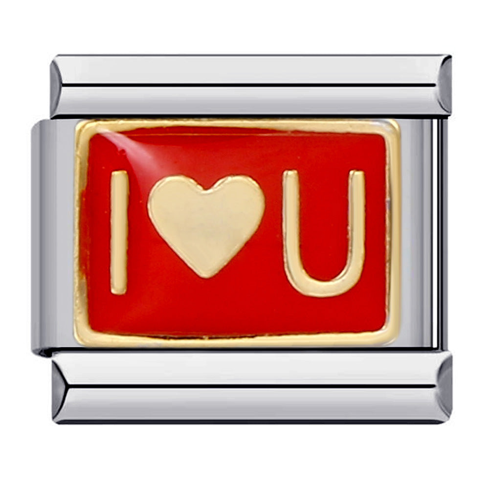 Wholesale Italian modular love series titanium steel bracelet  DIY