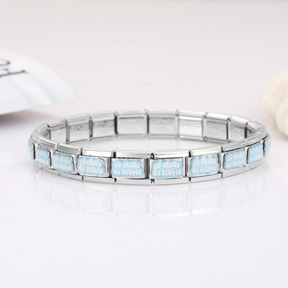 Wholesale 10pcs Italian Charm Bracelet 9mm DIY Splicing Removable Stainless Steel Composable Bracelet