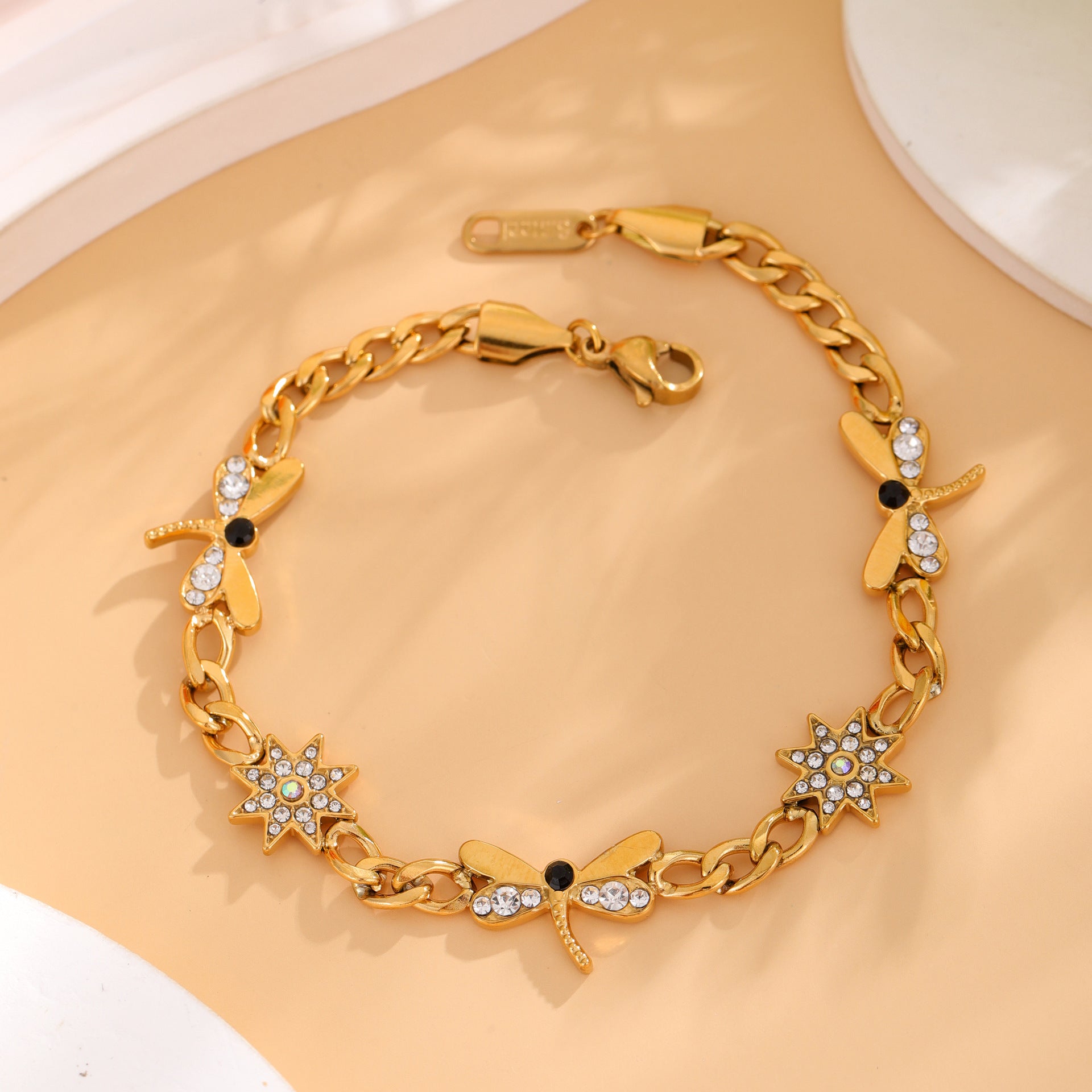 Wholesale stainless steel small full diamond bracelet