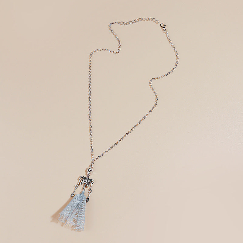 Wholesale   T-Shirt Chain Skull Three-Dimensional Human Body Joint Woolen Chain Necklaces