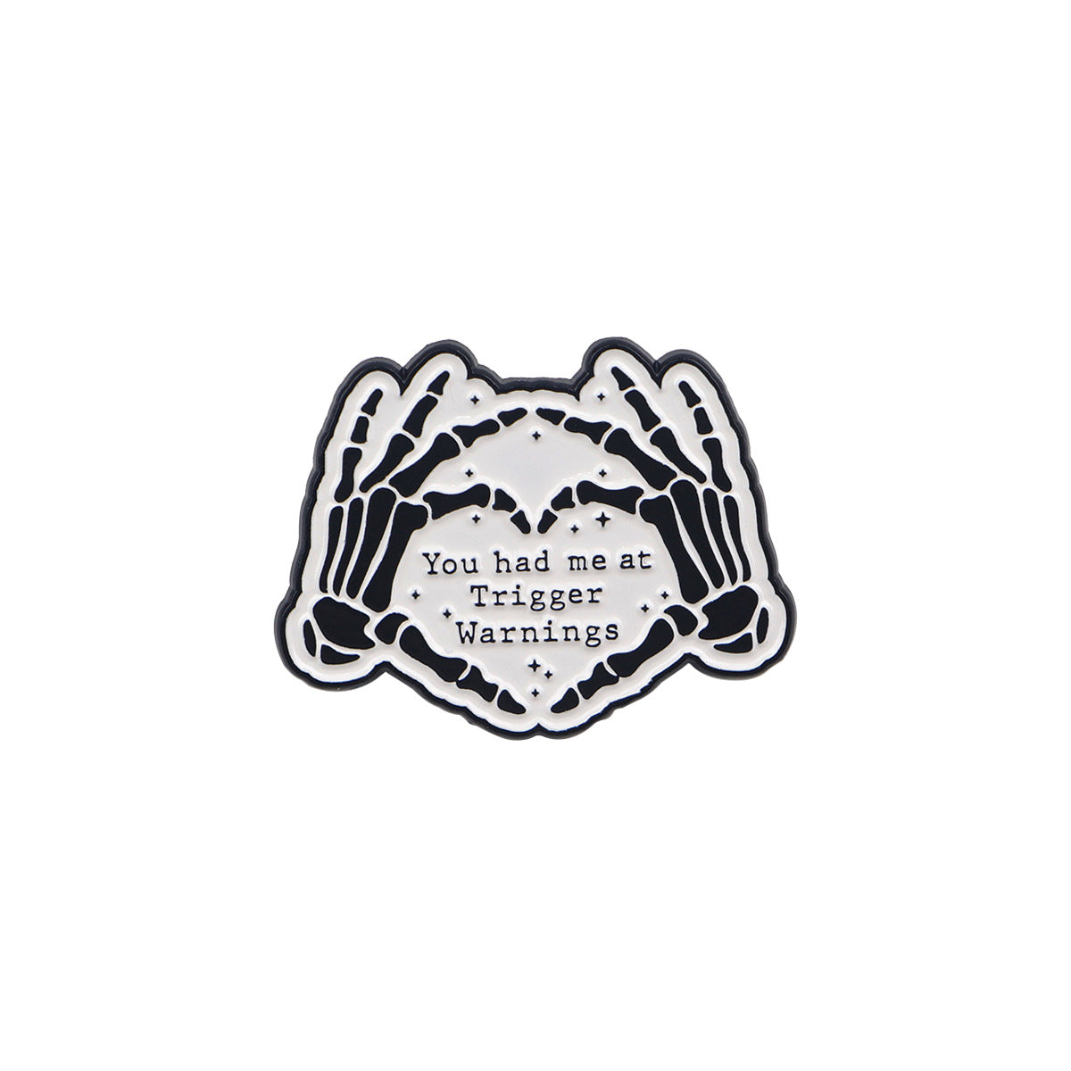 Wholesale 5pcs Alloy black and white letter skull butterfly brooch badge