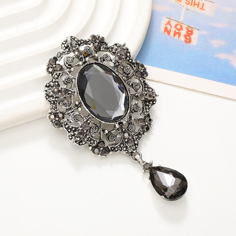 Wholesale  Diamond Pearl Flower Sun God flower brooch gem pendant