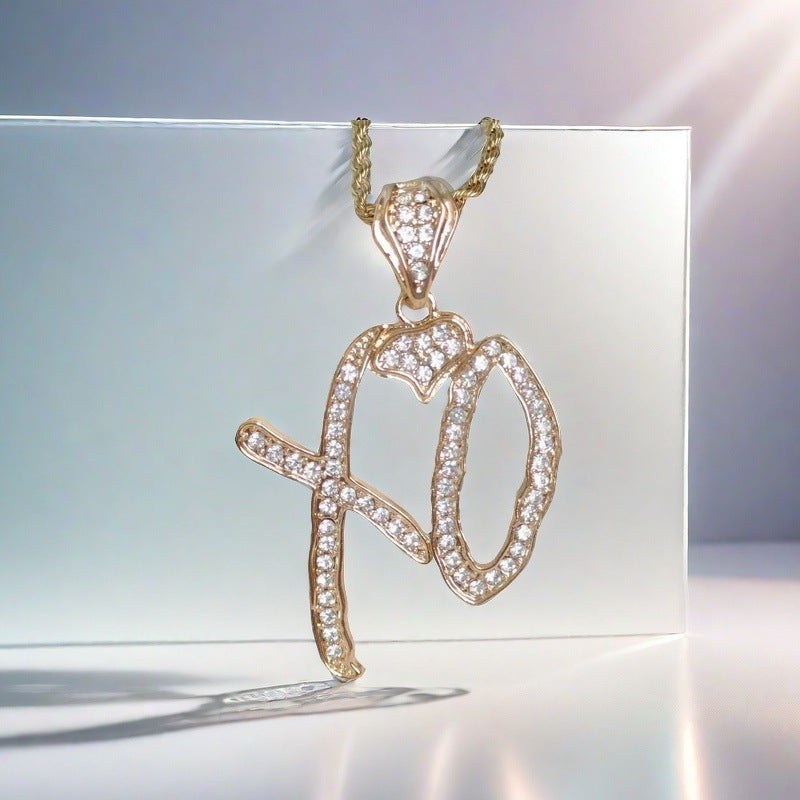 Wholesale Gold Plated Letter Pendant Necklace Stylish Twist Chain Sweater Jewelry Accessory For Boutique Resale