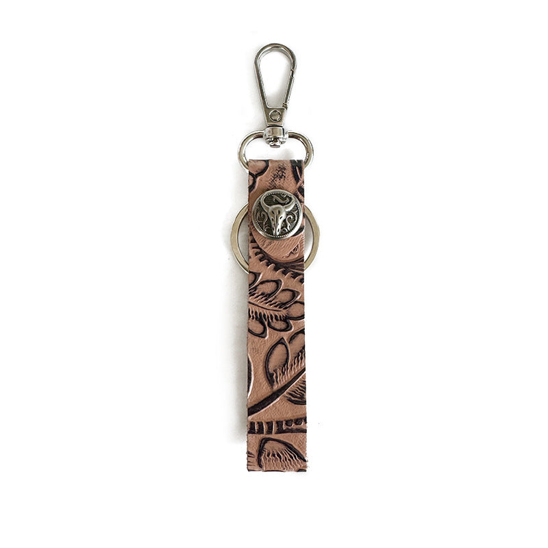 Wholesale Western leather embossed keychain