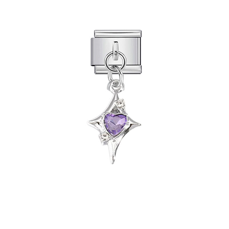 Wholesale Pink Crystal Flower Moon Pendant Charm for DIY Bracelet Watch - Stylish Jewelry Accessory for Women