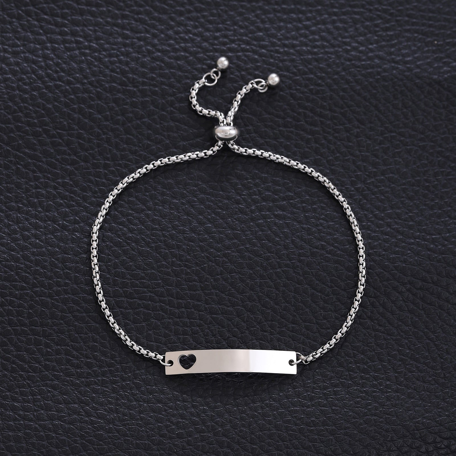 Wholesale  stainless steel curved brand mirror hollow sun and moon butterfly love adjustable lettering bracelet