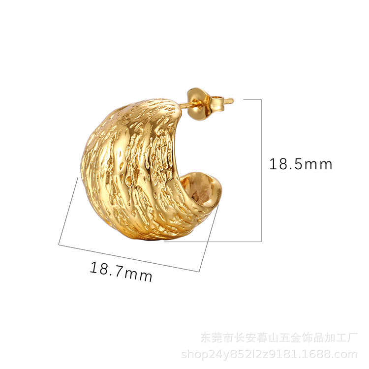 Wholesale  18K Gold Stainless Steel Earrings  Geometric  Irregular Earrings