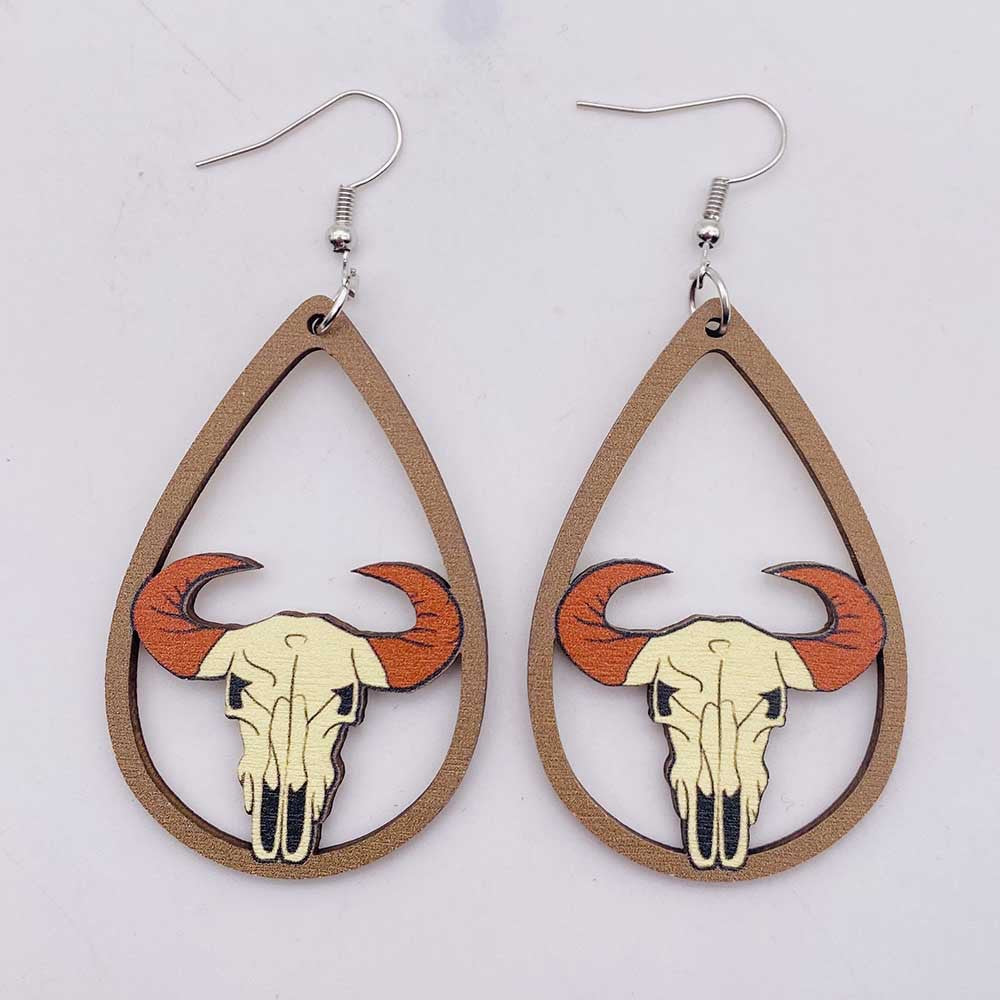 Wholesale Western cowboy  earrings Wood Earrings